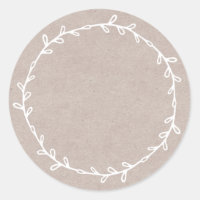 Rustic Homemade Jam Canning Kraft Paper Write On Classic Round Sticker