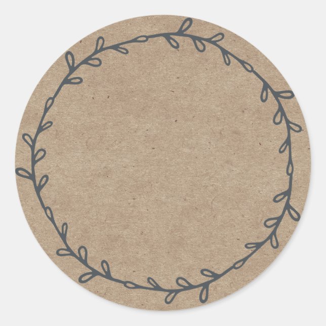Rustic Homemade Jam Canning Kraft Paper Write On Classic Round Sticker (Front)