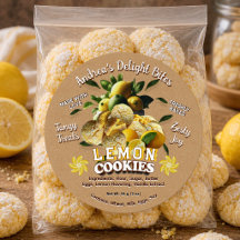 Rustic Homemade Lemon Cookies Professional Label