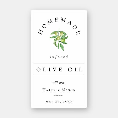 Rustic Homemade Olive Oil Label