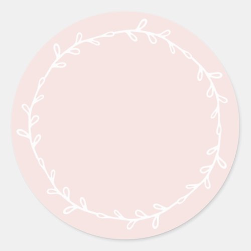 Rustic Homemade Pastel Pink Write On Classic Round Classic Round Sticker