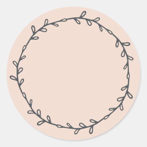 Rustic Homemade Pastel Pink Write On Classic Round Sticker