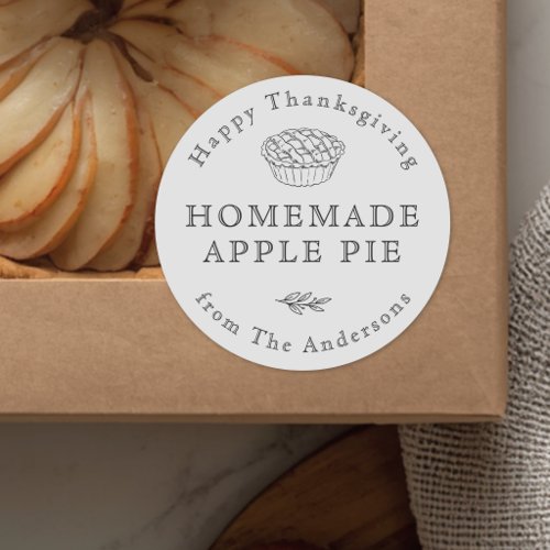 Rustic Homemade Pie Thanksgiving Food Gift Labels