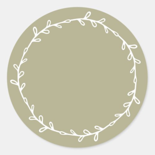 Rustic Homemade Sage Green Write On Classic Round Sticker