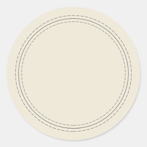Rustic Homemade Simple Antique White Write On Classic Round Sticker