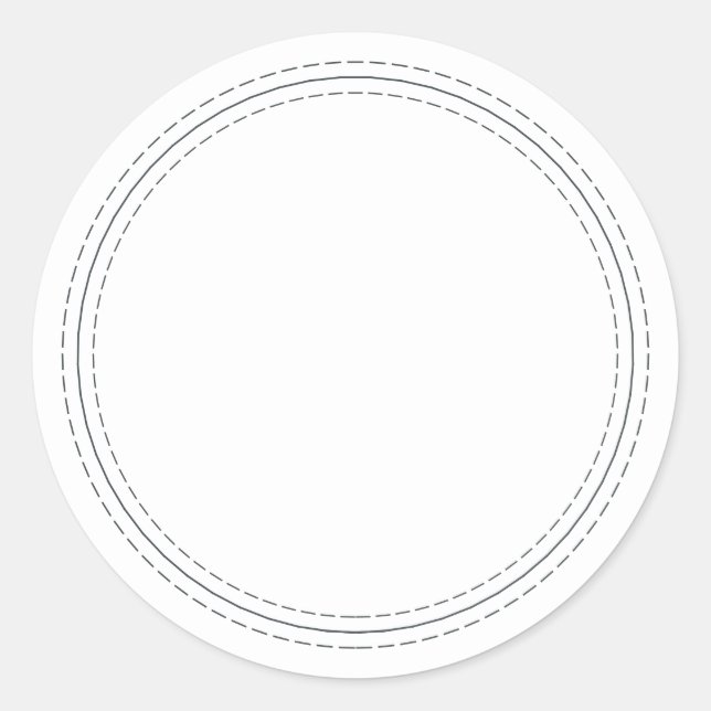 Rustic Homemade Simple Black White Write On Classic Round Sticker (Front)