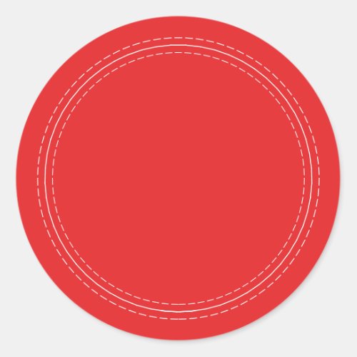 Rustic Homemade Simple Bright Red Write On Classic Round Sticker