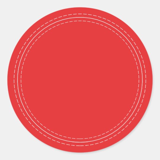 Rustic Homemade Simple Bright Red Write On Classic Round Sticker ...