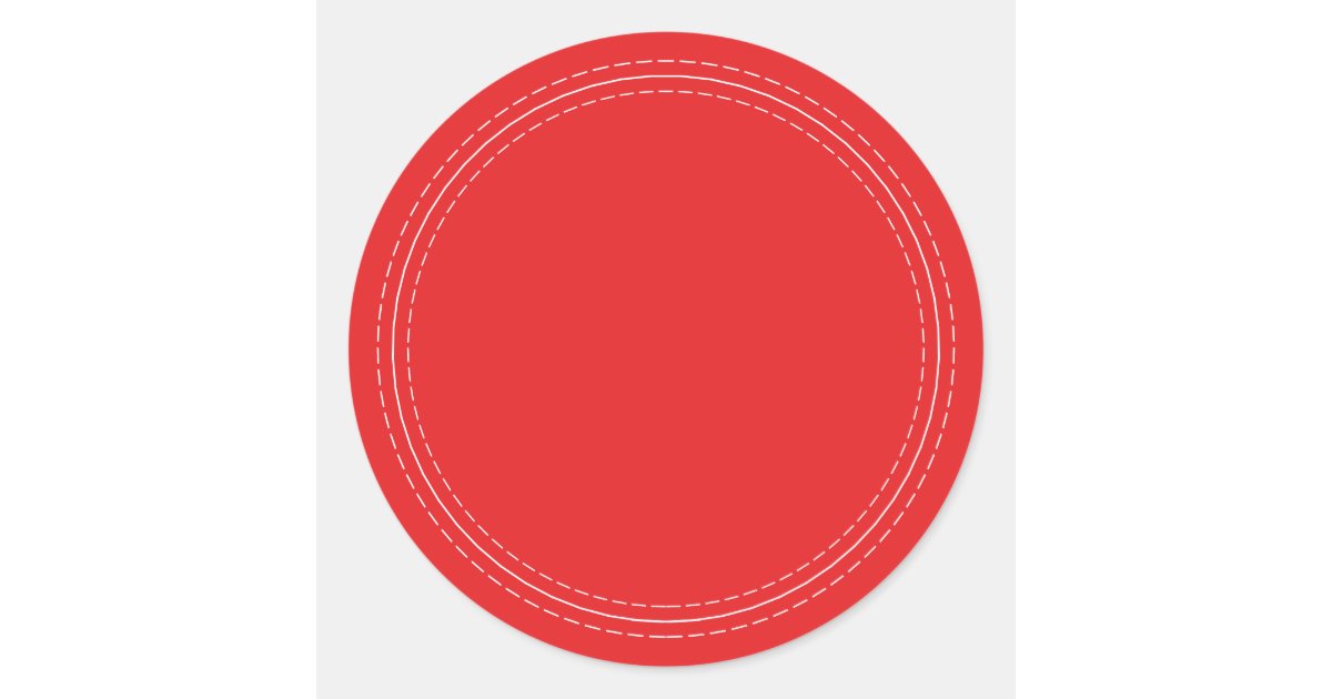 Simple Red Mat Sticker Rustic Homemade Simple Bright Red Write On Classic Round Sticker | Zazzle