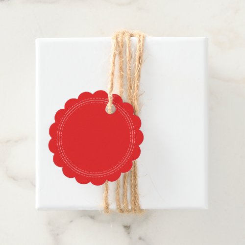 Rustic Homemade Simple Bright Red Write On Favor Tags