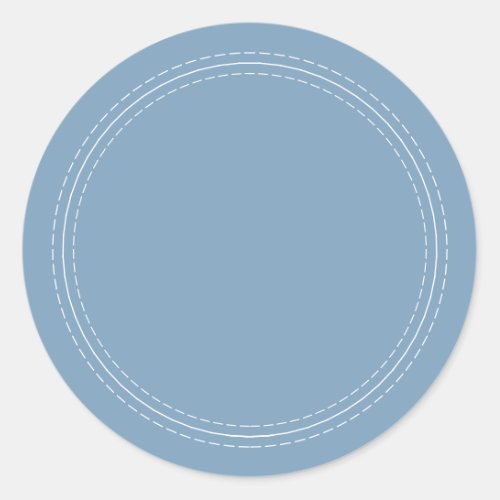 Rustic Homemade Simple Dusk Blue Write On Classic Round Sticker