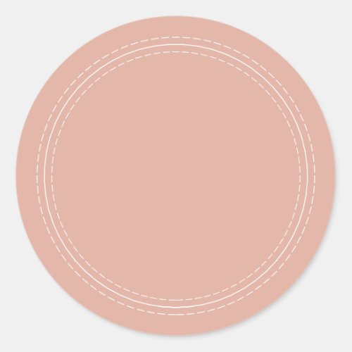 Rustic Homemade Simple Dusty Pink Write On Classic Round Sticker