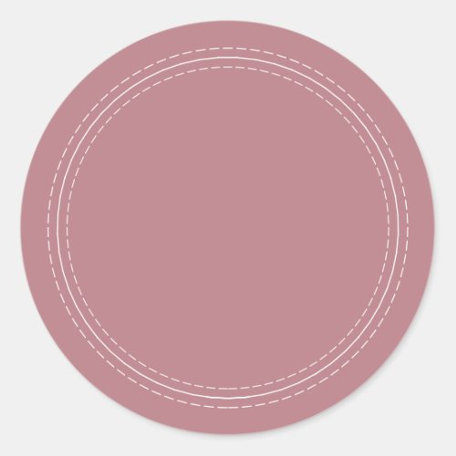 Rustic Homemade Simple Dusty Rose Write On Classic Round Sticker