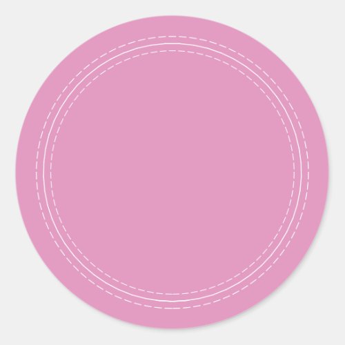 Rustic Homemade Simple Fuchsia Pink Write On Classic Round Sticker