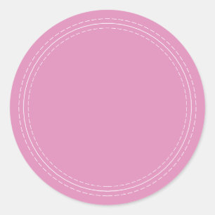 Rustic Homemade Simple Fuchsia Pink Write On Classic Round Sticker
