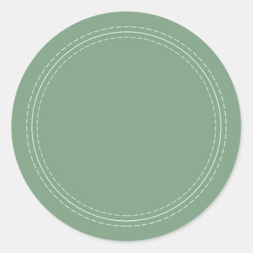 Rustic Homemade Simple Green Write On Classic Round Sticker