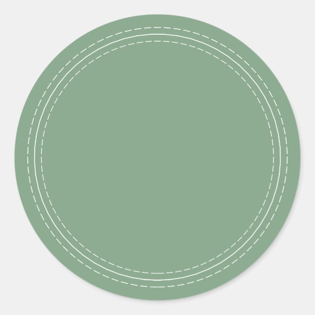 Rustic Homemade Simple Green Write On Classic Round Sticker (Front)