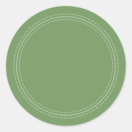 Rustic Homemade Simple Green Write On Classic Round Sticker