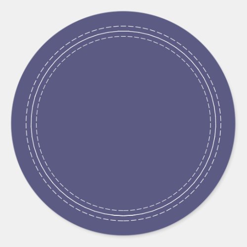 Rustic Homemade Simple Navy Blue Write On Classic Round Sticker