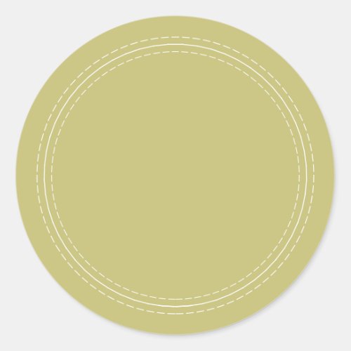 Rustic Homemade Simple Olive Green Write On Classic Round Sticker