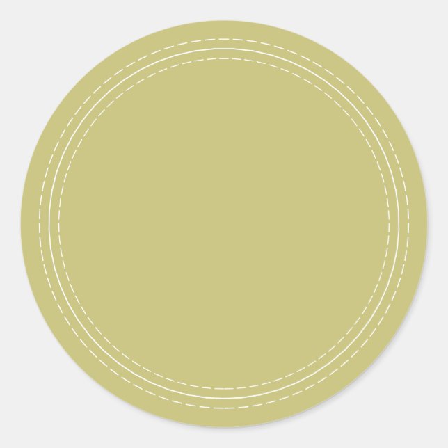 Rustic Homemade Simple Olive Green Write On Classic Round Sticker (Front)