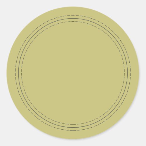 Rustic Homemade Simple Olive Green Write On Classic Round Sticker