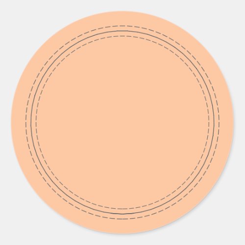 Rustic Homemade Simple Pastel Orange Write On Classic Round Sticker