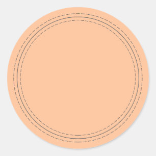 Rustic Homemade Simple Pastel Orange Write On Classic Round Sticker