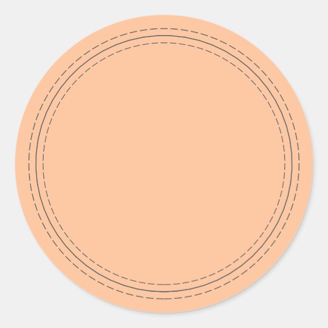 Rustic Homemade Simple Pastel Orange Write On Classic Round Sticker (Front)