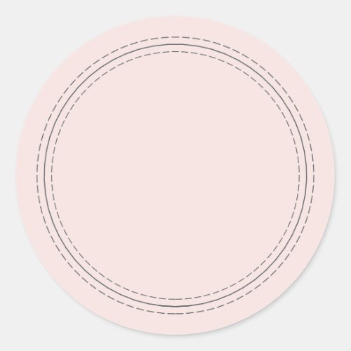 Rustic Homemade Simple Pastel Pink Write On Classic Round Sticker