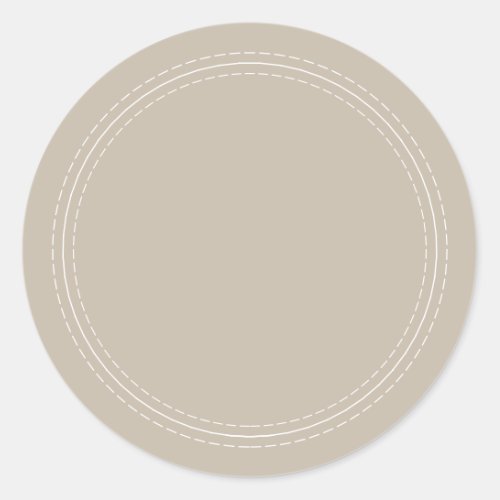 Rustic Homemade Simple Pebble Gray Write On Classic Round Sticker