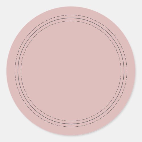 Rustic Homemade Simple Silver Pink Write On Classic Round Sticker