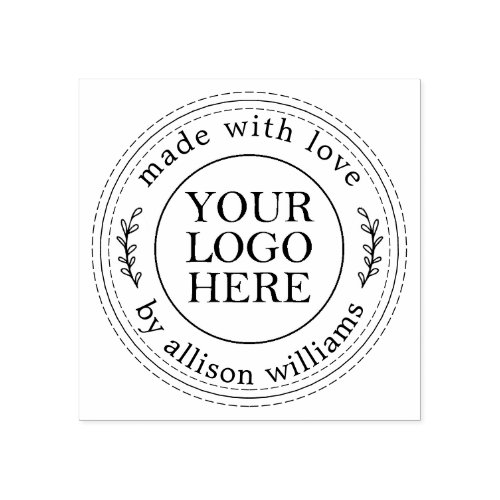 Rustic Homemade Small Business Logo Rubber Stamp