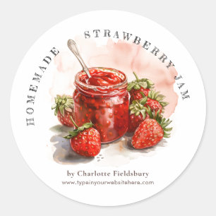 Rustic Homemade Strawberry Jam Jar Canning Label