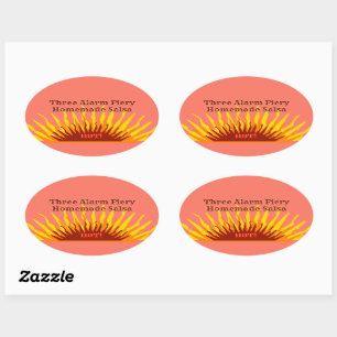 Rustic Homemade Three Alarm Hot Salsa Canning Oval Sticker