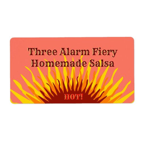 Rustic Homemade Three Alarm Hot Salsa Jar Label 