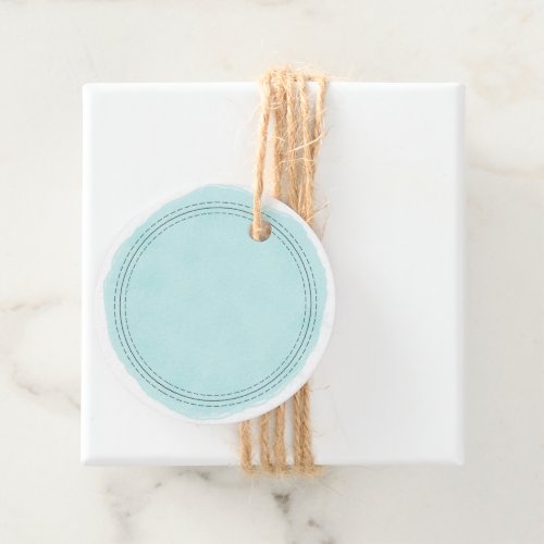 Rustic Homemade Turquoise Watercolor Wash Write On Favor Tags
