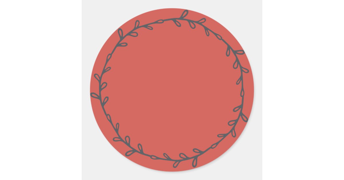 Rustic Homemade Warm Red Write On Classic Round Sticker | Zazzle