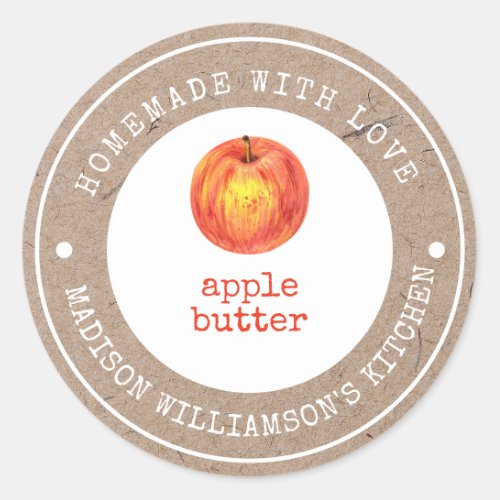 Rustic Homemade with Love   Apple Butter  Label