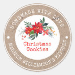 Rustic Homemade with Love  | Christmas Cookies Classic Round Sticker
