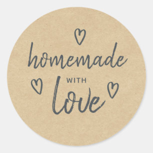 Rustic Homemade With Love Kraft Paper label