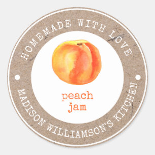 Rustic Homemade with Love Peach Jam Label