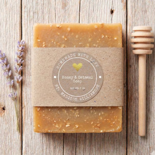 Rustic Homemade with Love    Soap Label