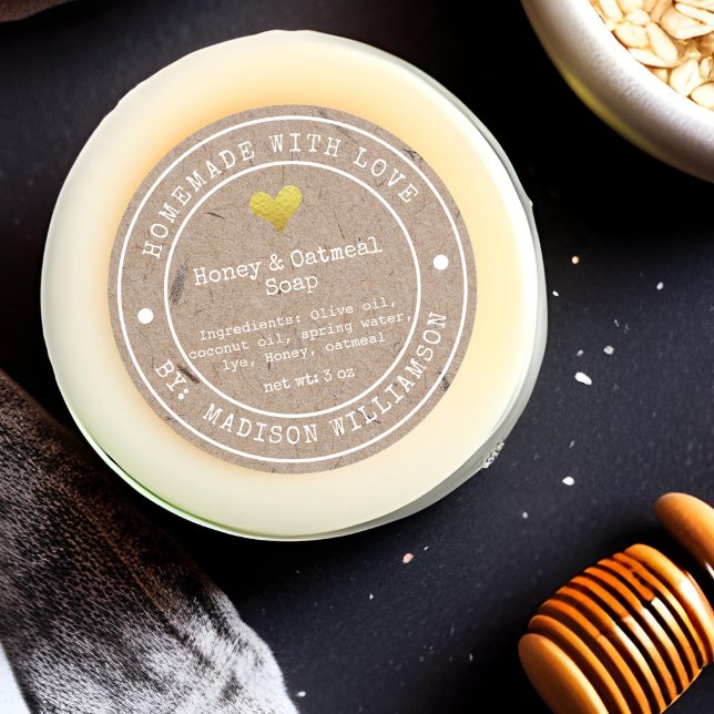 Rustic Homemade with Love Soap Label | ingredients (Creator Uploaded)