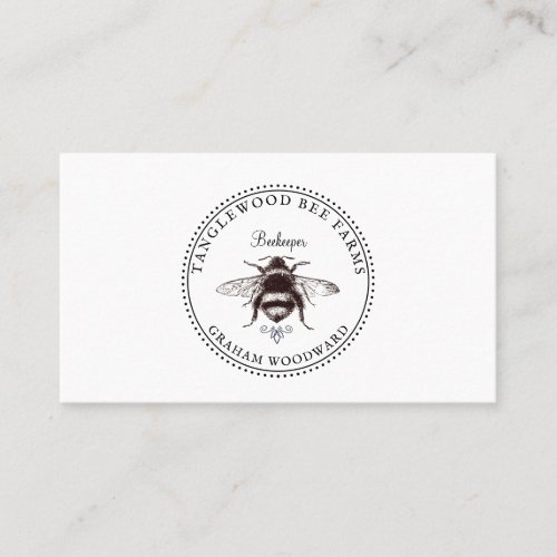 Rustic Honey Bee Apiary Beekeeper Honey Products  Business Card