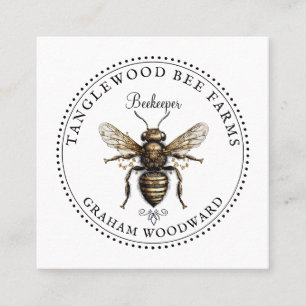 Rustic Honey Bee Apiary Beekeeper Honey Products  Square Business Card