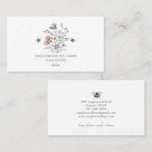 Rustic Honey Bee Florals Apiary Beekeeper Honey Business Card