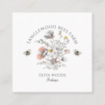 Rustic Honey Bee Florals Apiary Beekeeper Honey Square Business Card