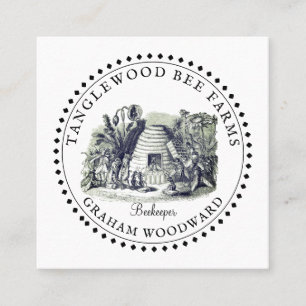 Rustic Honey Bee Hive Apiary Beekeeper Products Square Business Card