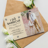 Rustic Honey Bee I Do BBQ Photo Engagement Invitation